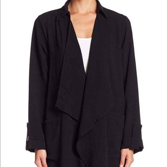 drapey open trench coat